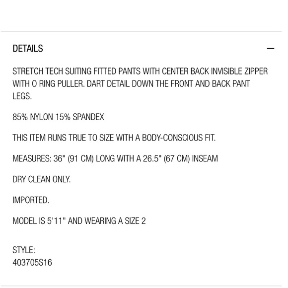 Alexander Wang Tech Suiting Fitted Pants - Picture 3 of 3